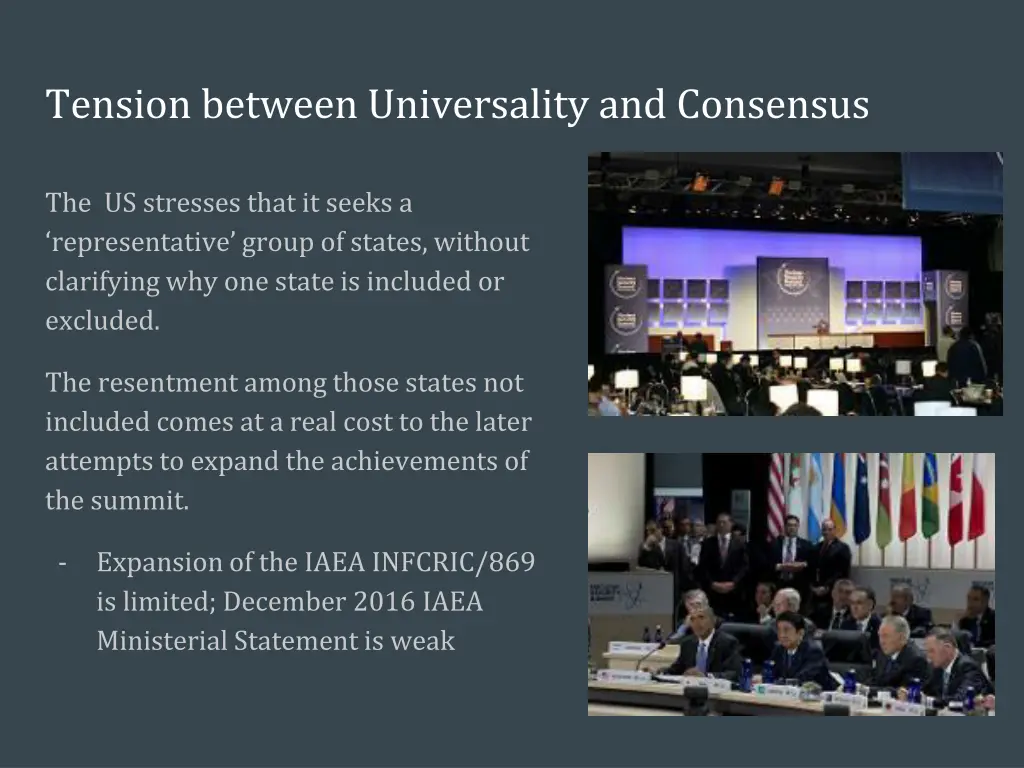 tension between universality and consensus