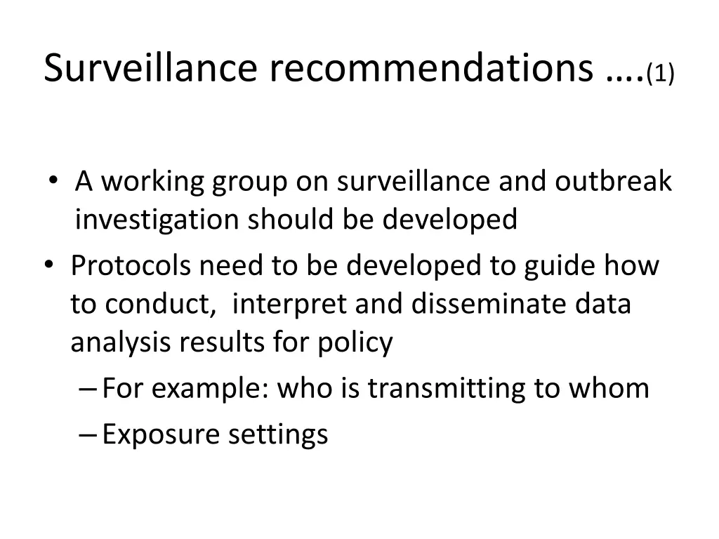 surveillance recommendations 1