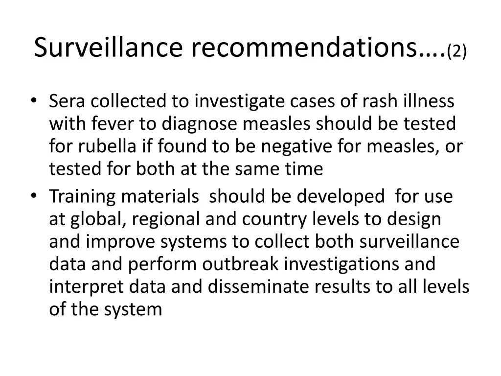 surveillance recommendations 2