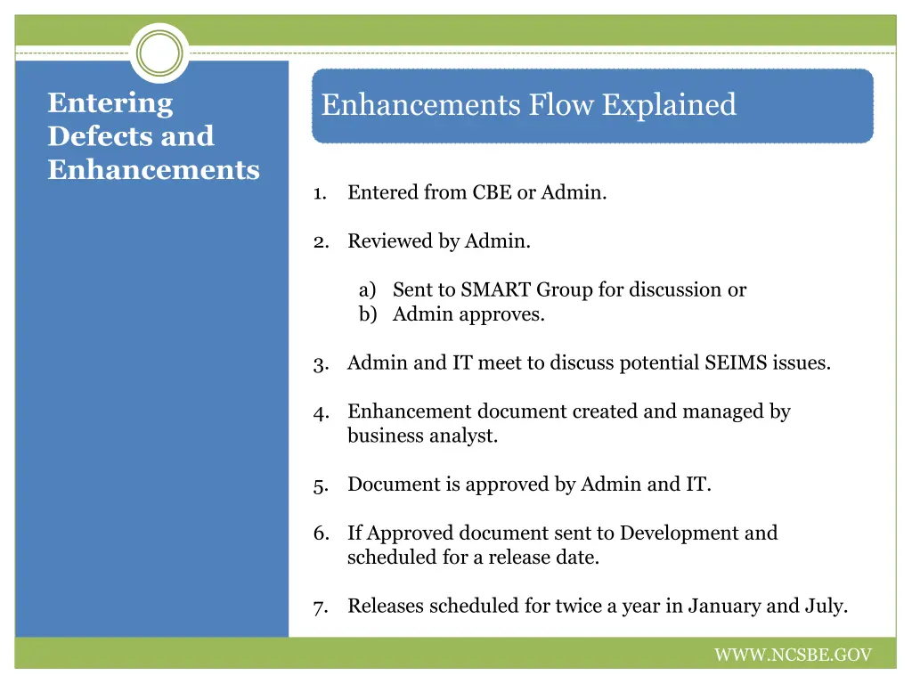 entering defects and enhancements 1