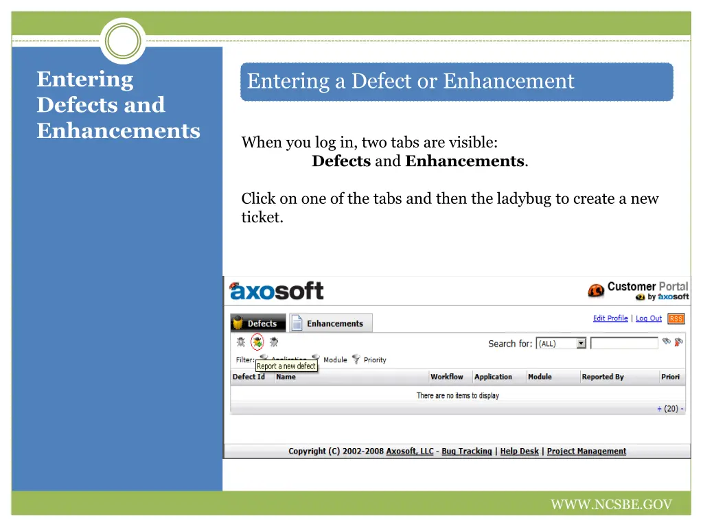 entering defects and enhancements 2