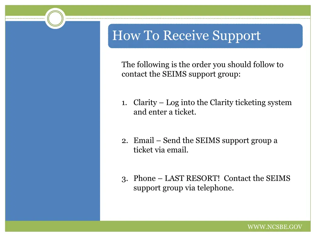 how to receive support 1