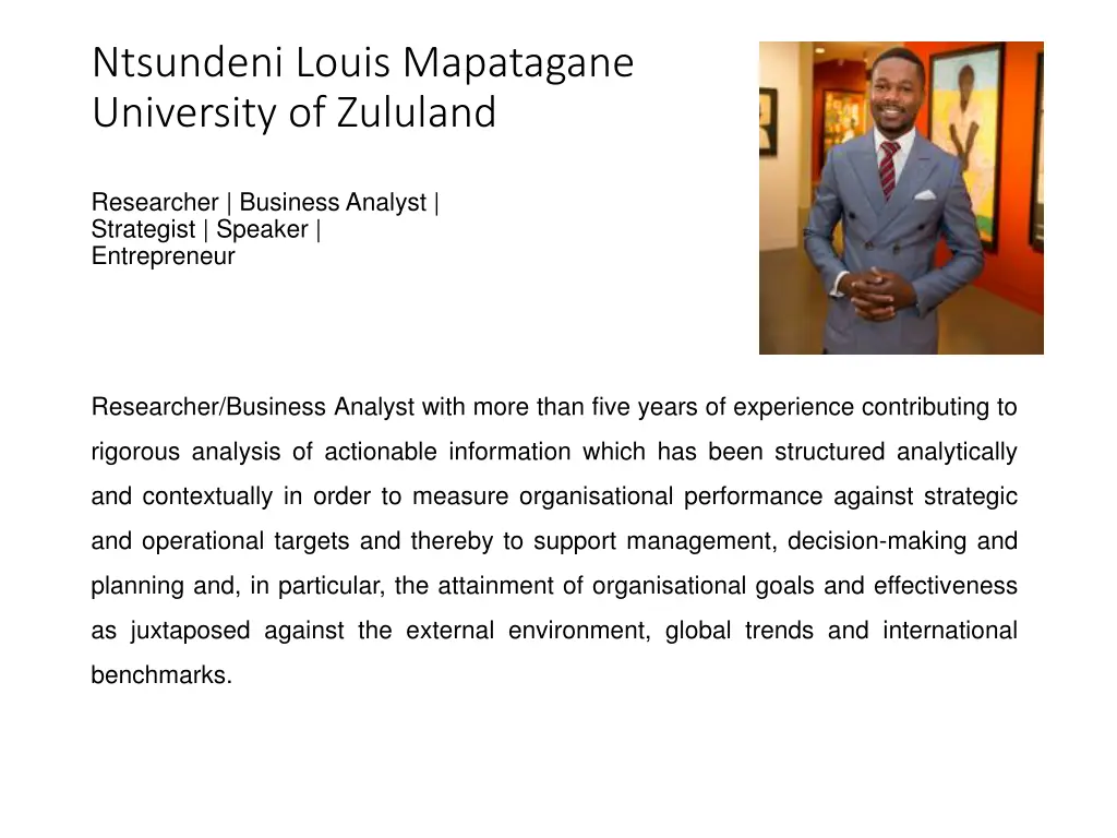 ntsundeni louis mapatagane university of zululand