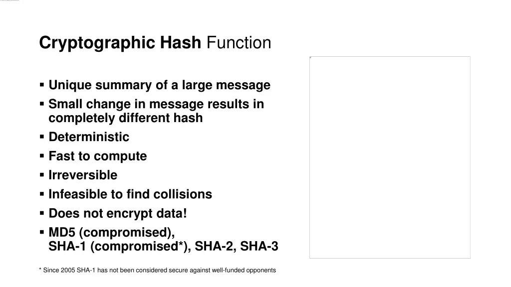 cryptographic hash function