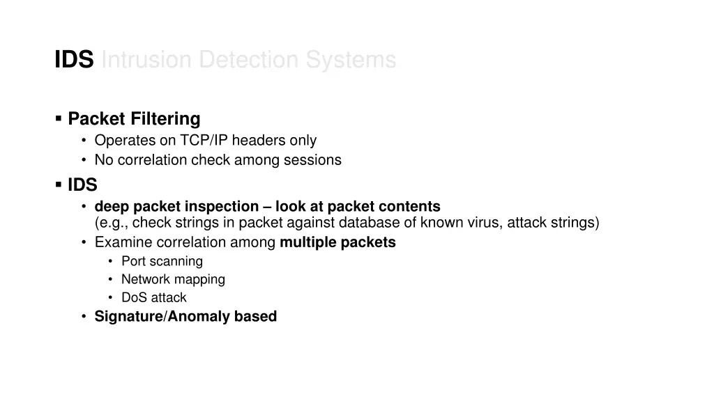 ids intrusion detection systems