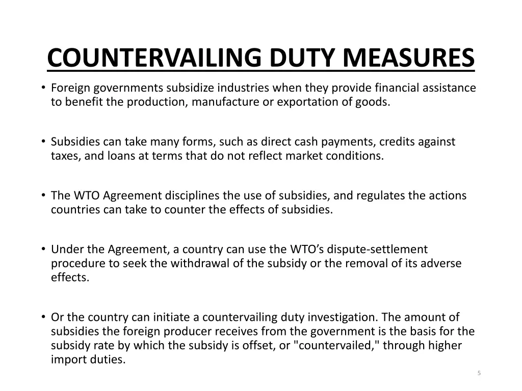 countervailing duty measures foreign governments