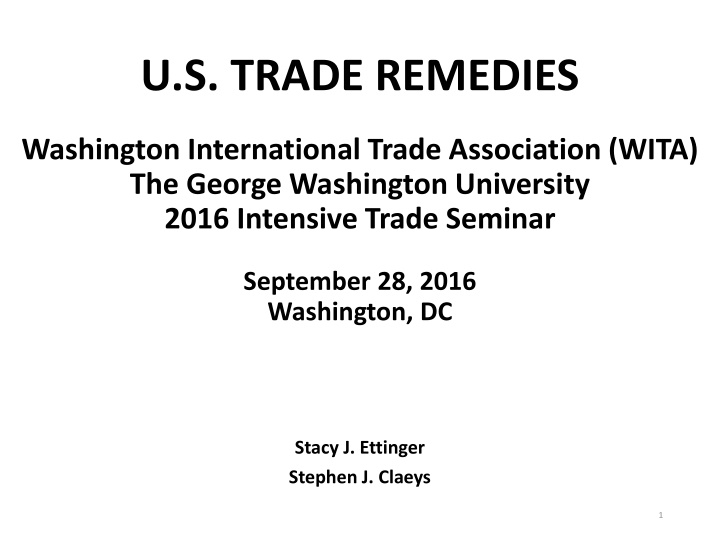u s trade remedies