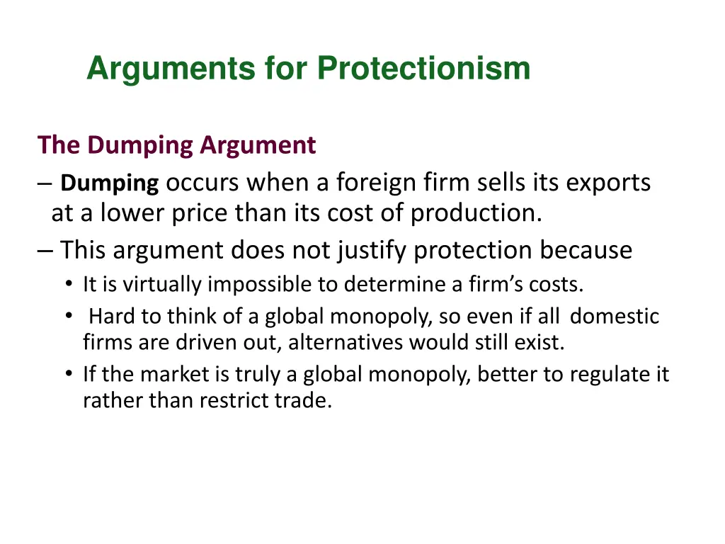 arguments for protectionism 1
