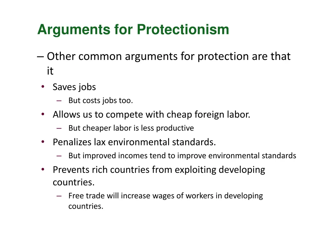arguments for protectionism 2