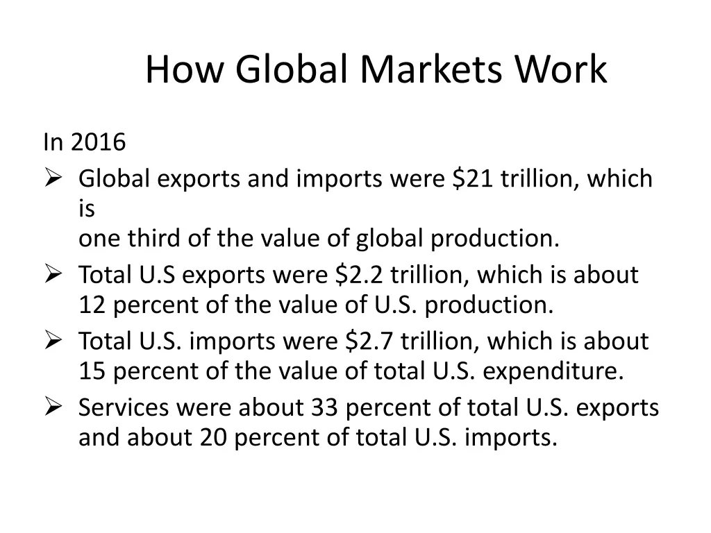 how global markets work