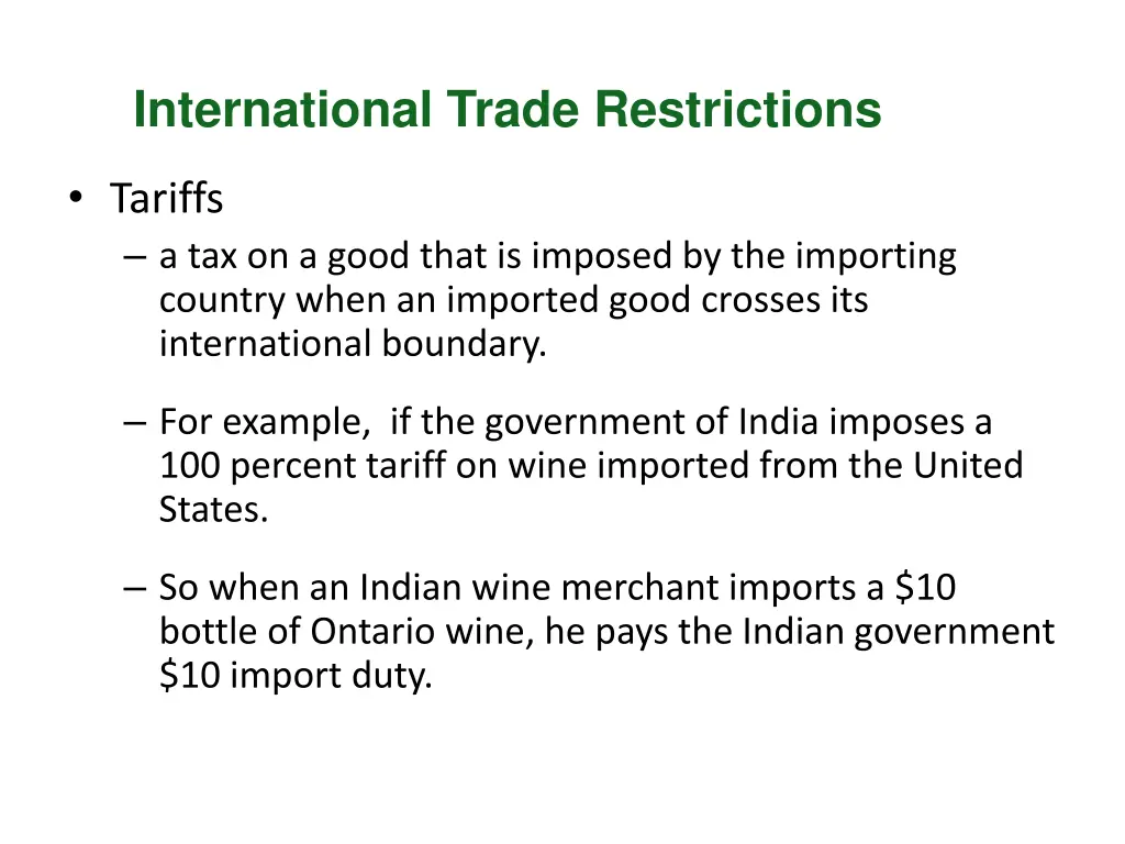 international trade restrictions 1