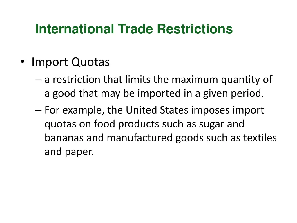international trade restrictions 2