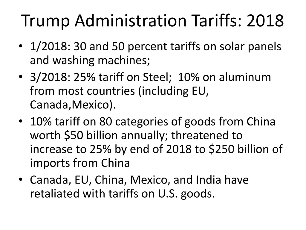 trump administration tariffs 2018