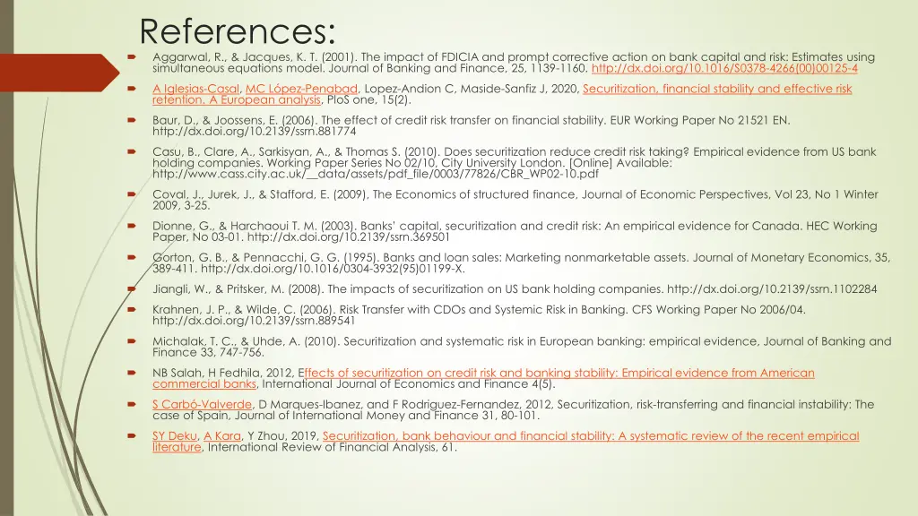 references aggarwal r jacques k t 2001 the impact