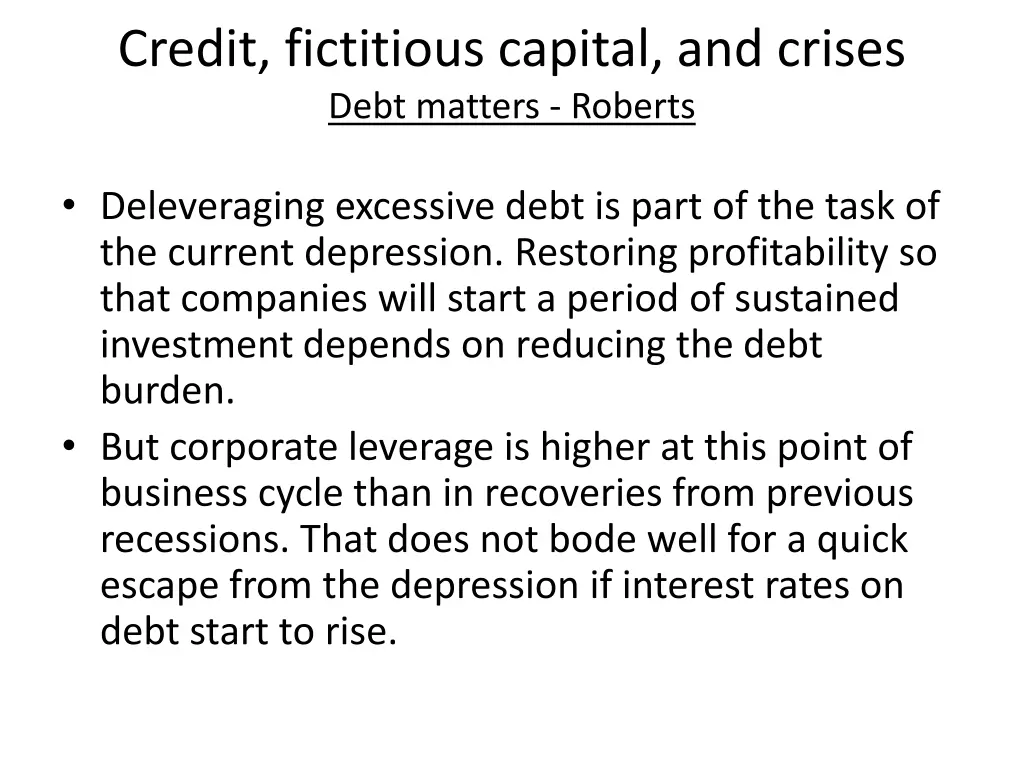 credit fictitious capital and crises debt matters