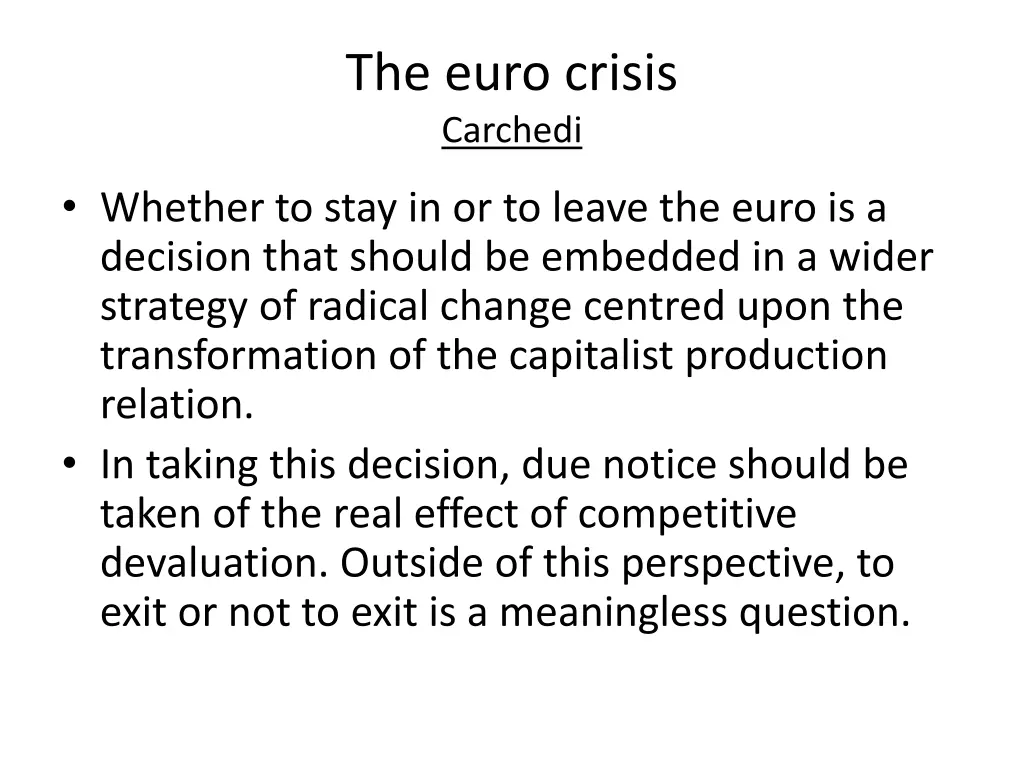 the euro crisis carchedi