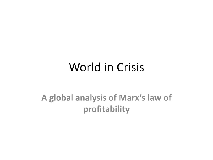world in crisis