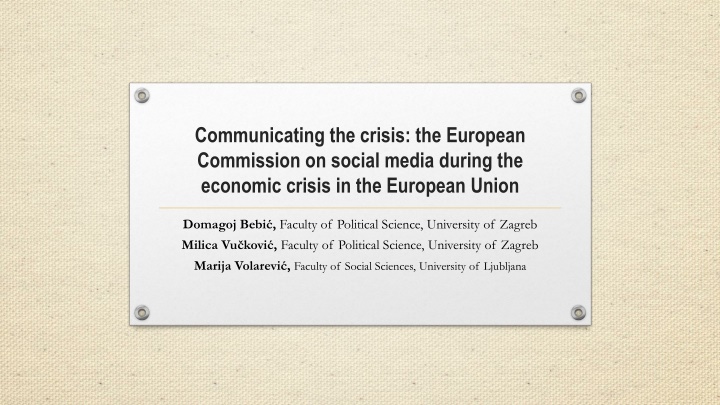 communicating the crisis the european commission