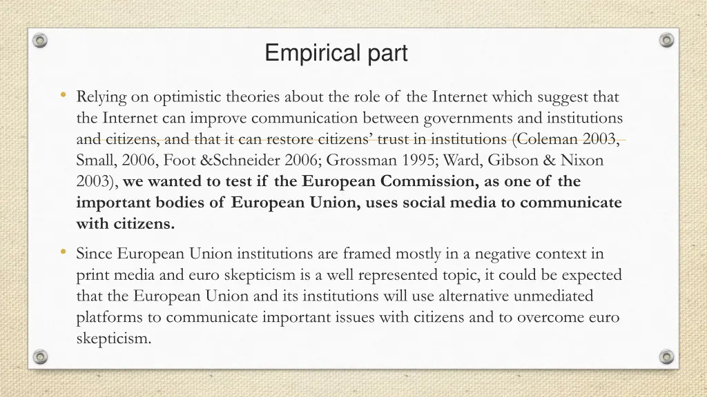 empirical part