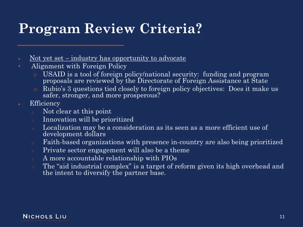 program review criteria