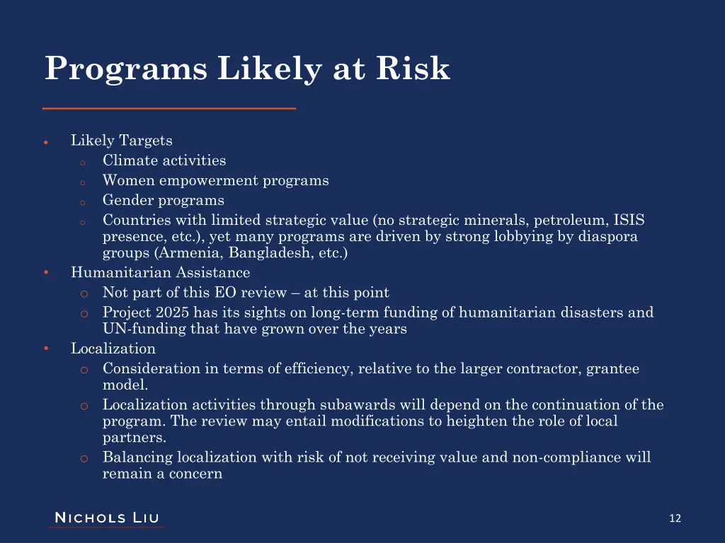 programs likely at risk