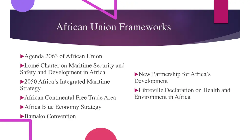 african union frameworks
