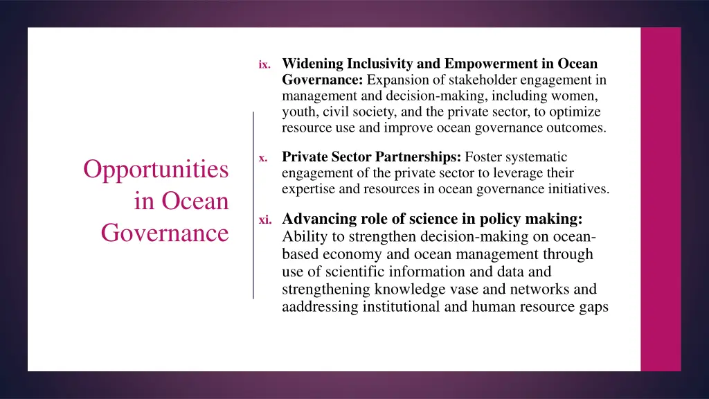 ix widening inclusivity and empowerment in ocean