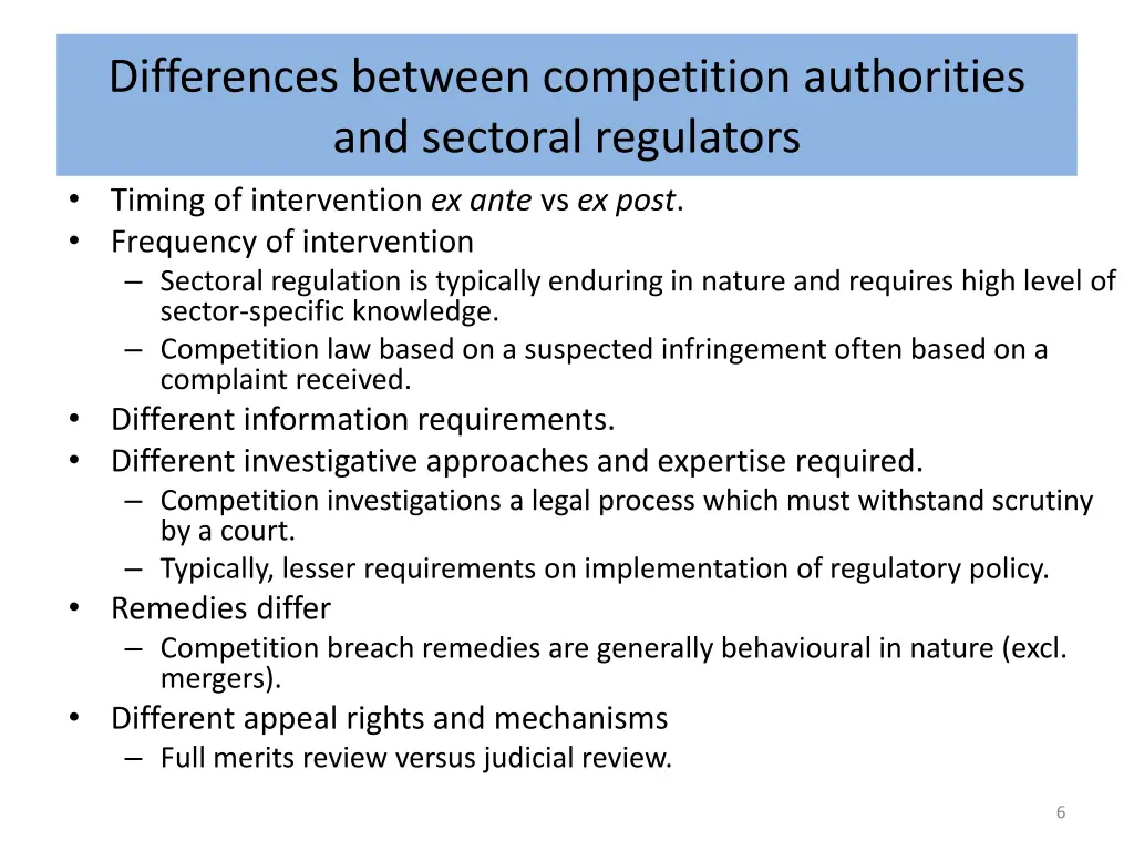differences between competition authorities