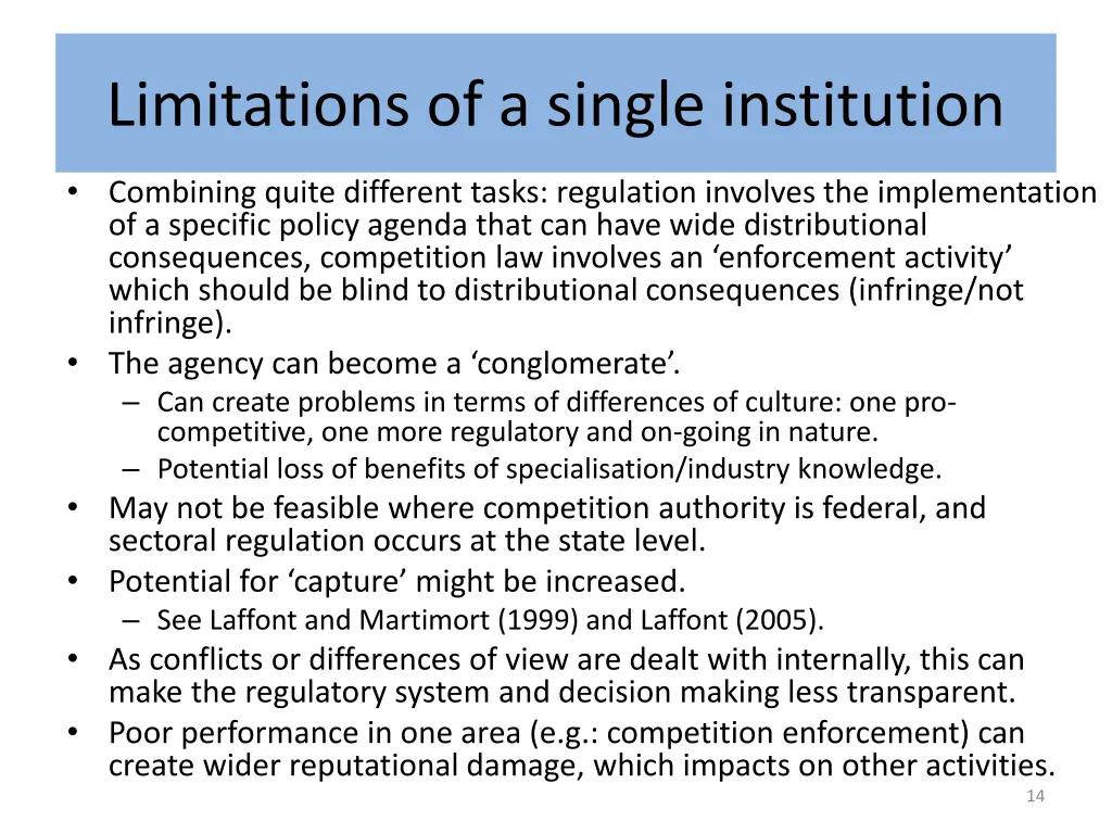 limitations of a single institution