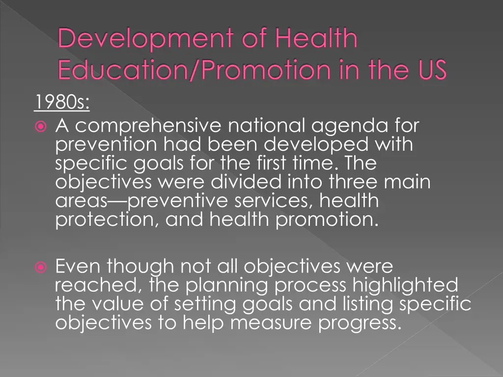 development of health education promotion 2