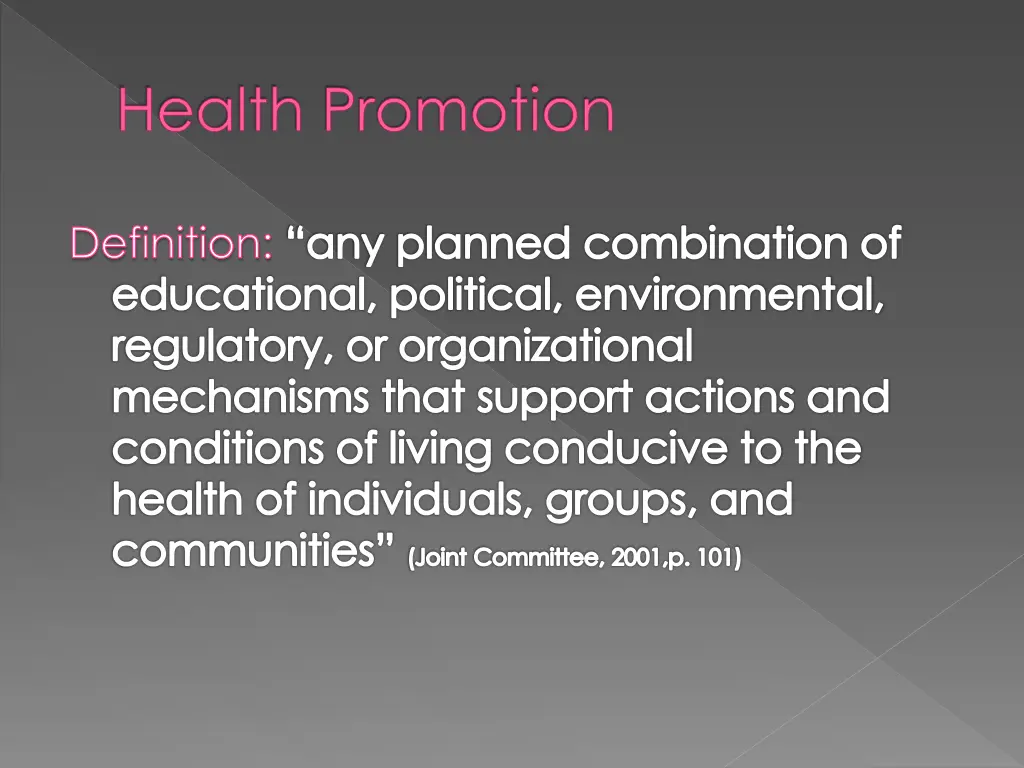health promotion