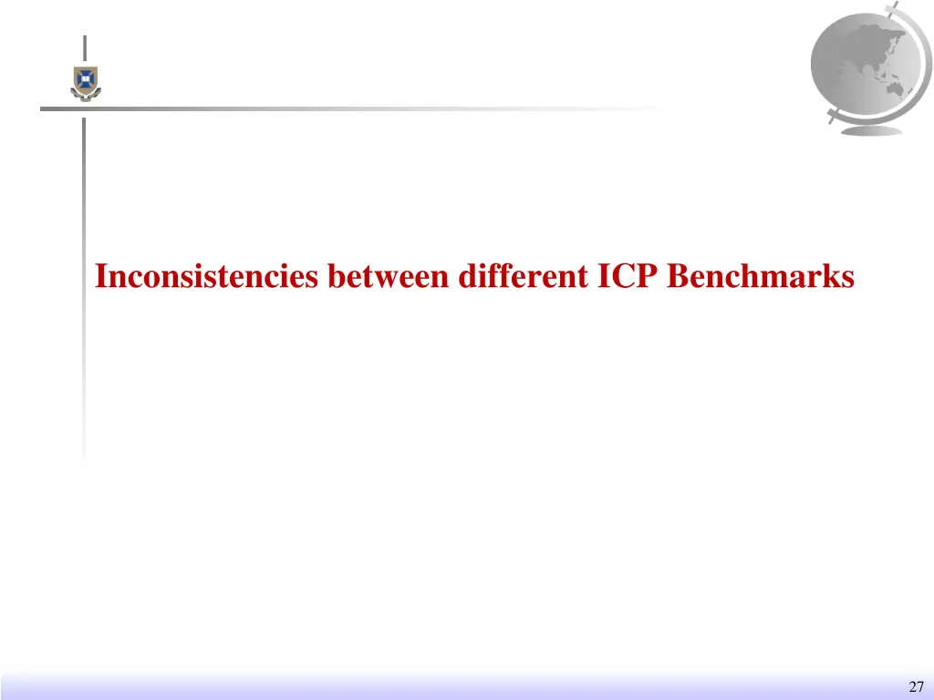 inconsistencies between different icp benchmarks