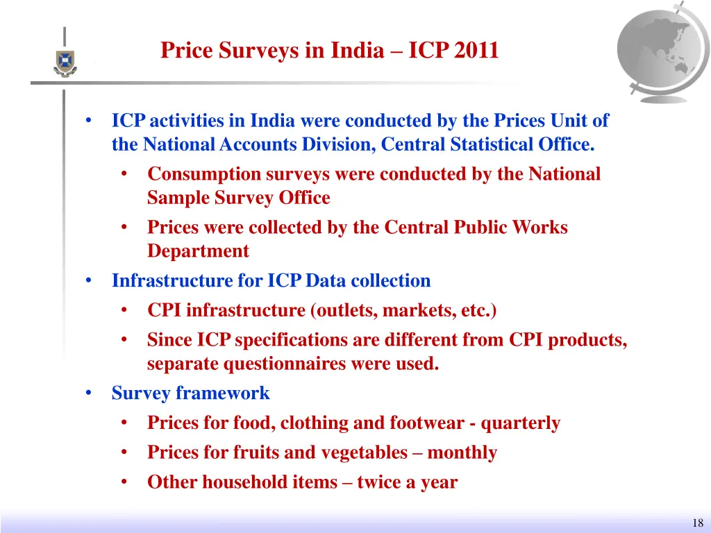 price surveys in india icp 2011
