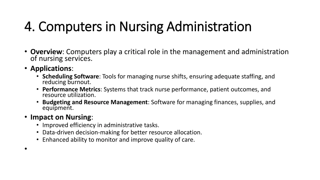4 4 computers in nursing administration computers