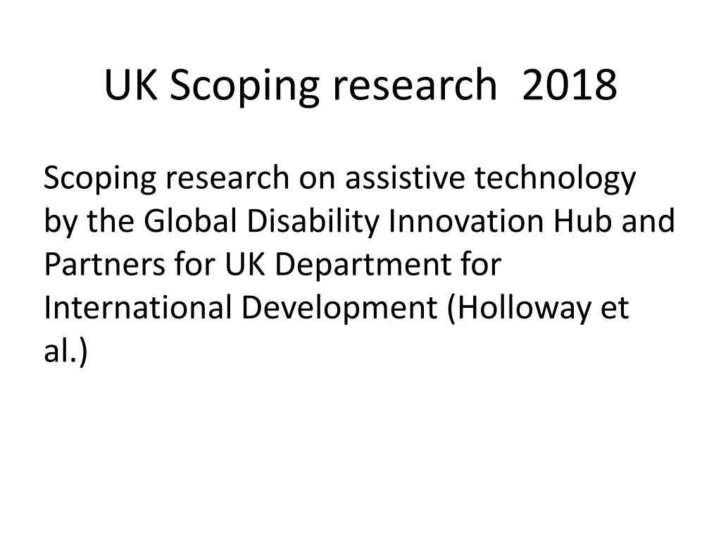 uk scoping research 2018