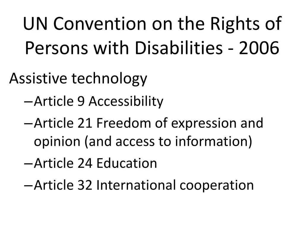 un convention on the rights of persons with
