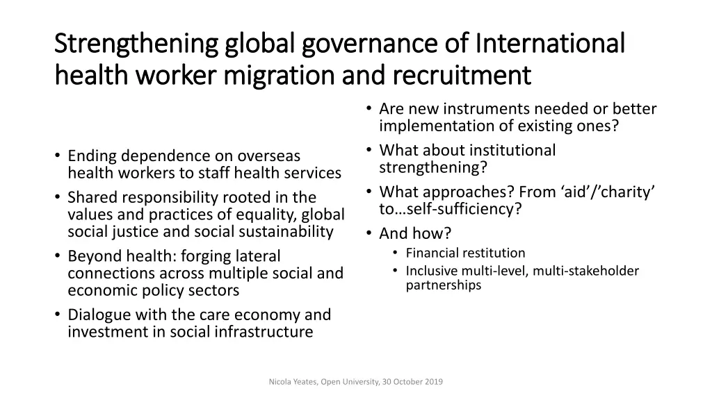 strengthening global governance of international