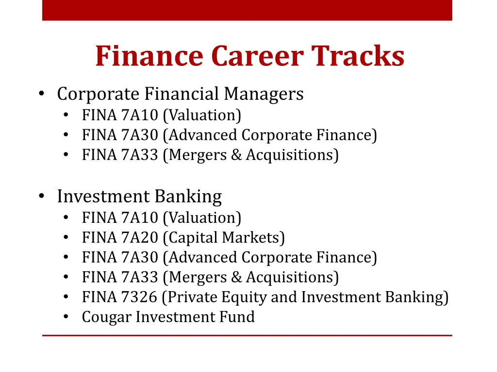finance career tracks