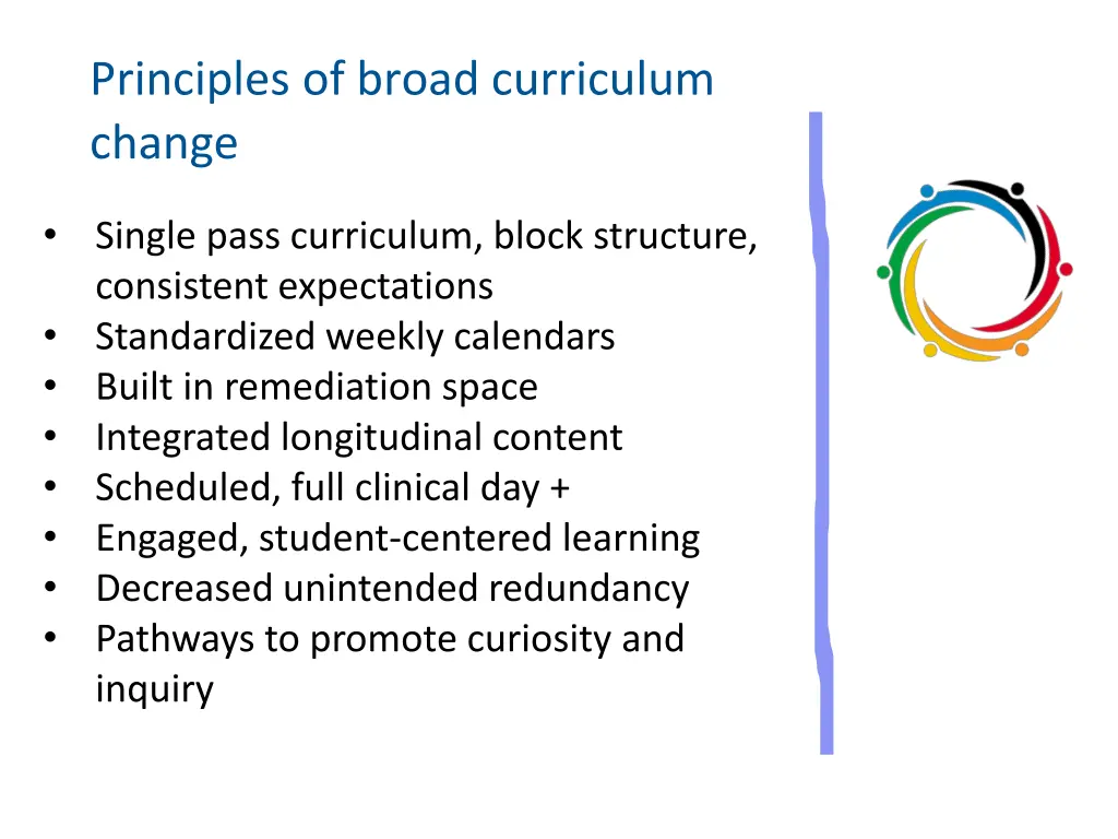 principles of broad curriculum change