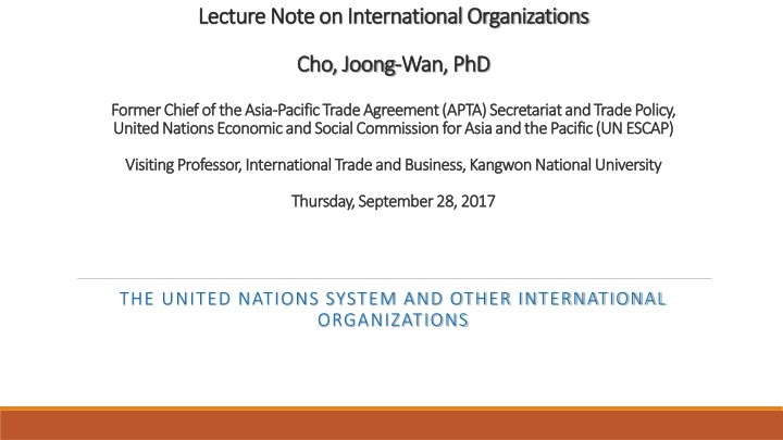 lecture note on international organizations