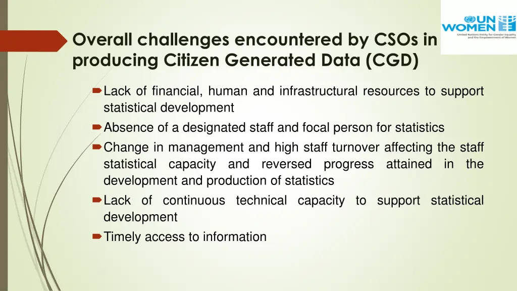 overall challenges encountered by csos