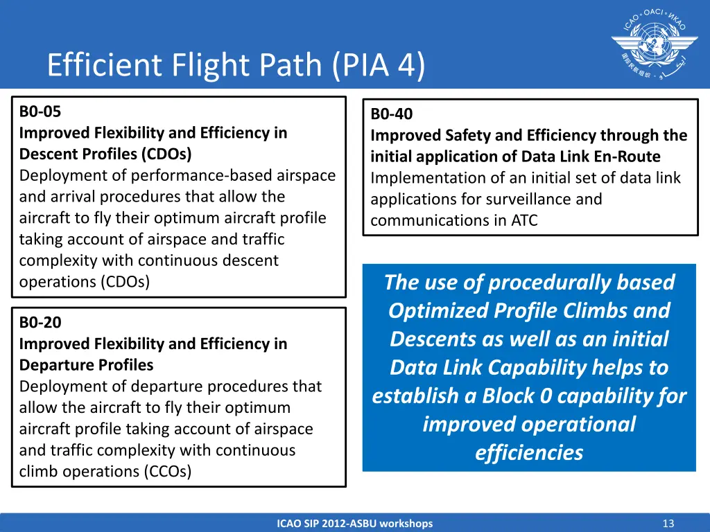 efficient flight path pia 4