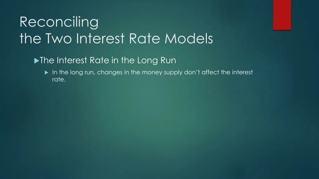 reconciling the two interest rate models 1