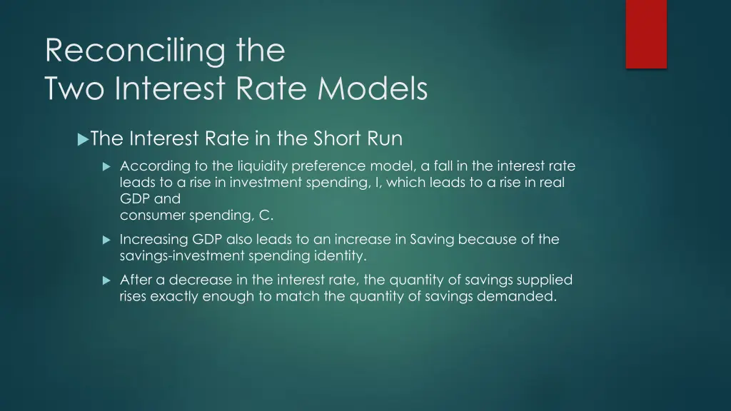 reconciling the two interest rate models