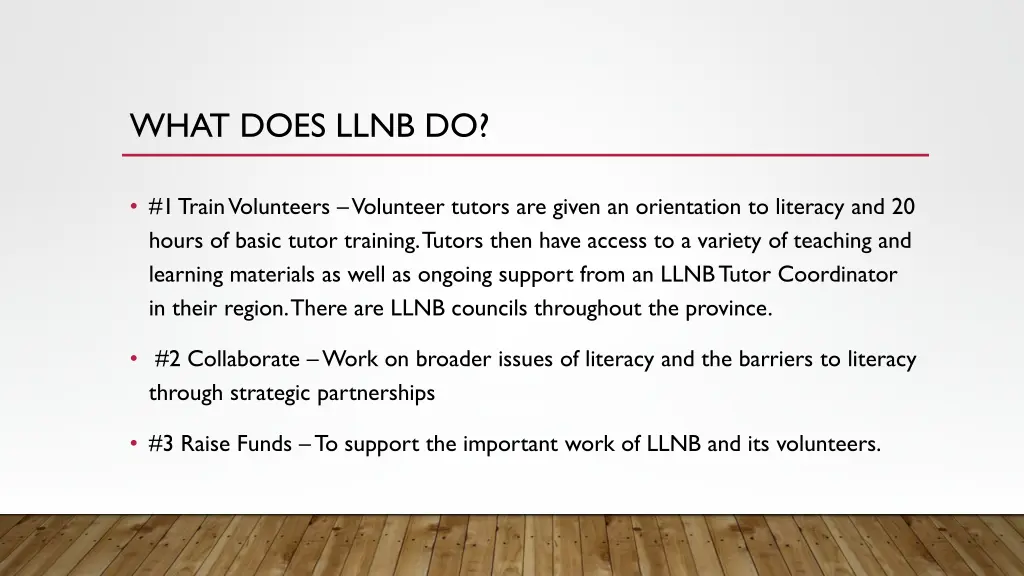 what does llnb do