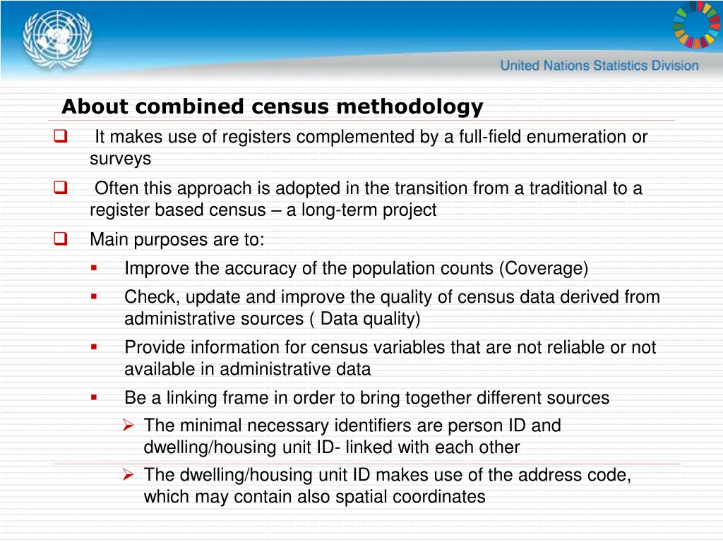 about combined census methodology it makes