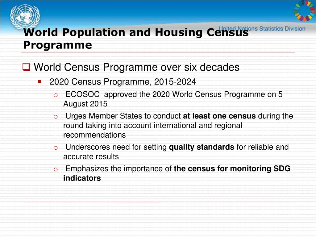 world population and housing census programme