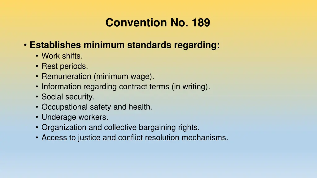 convention no 189