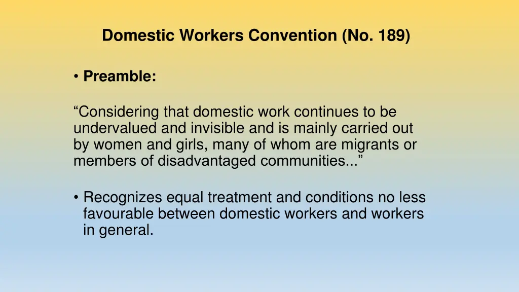 domestic workers convention no 189