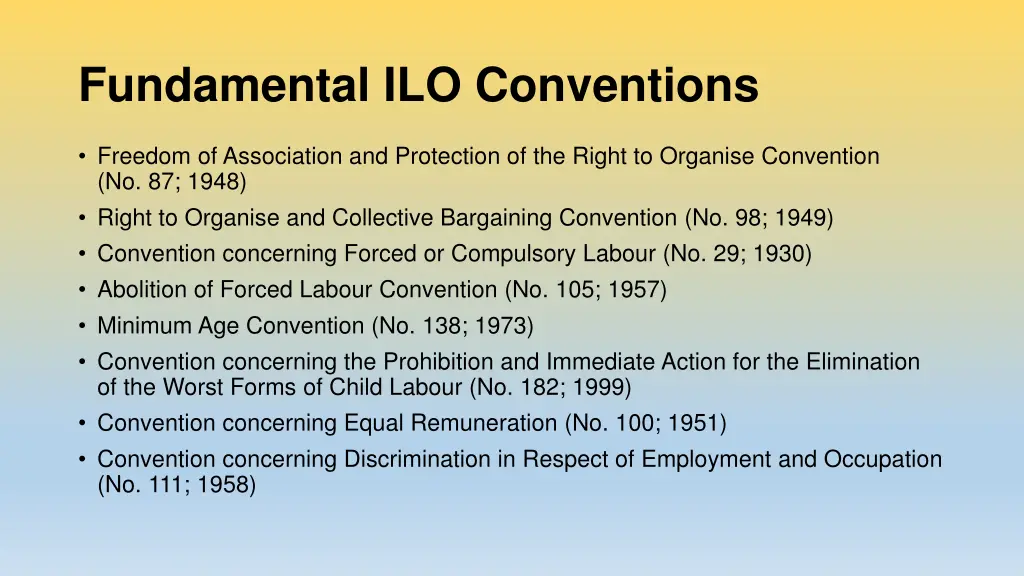 fundamental ilo conventions